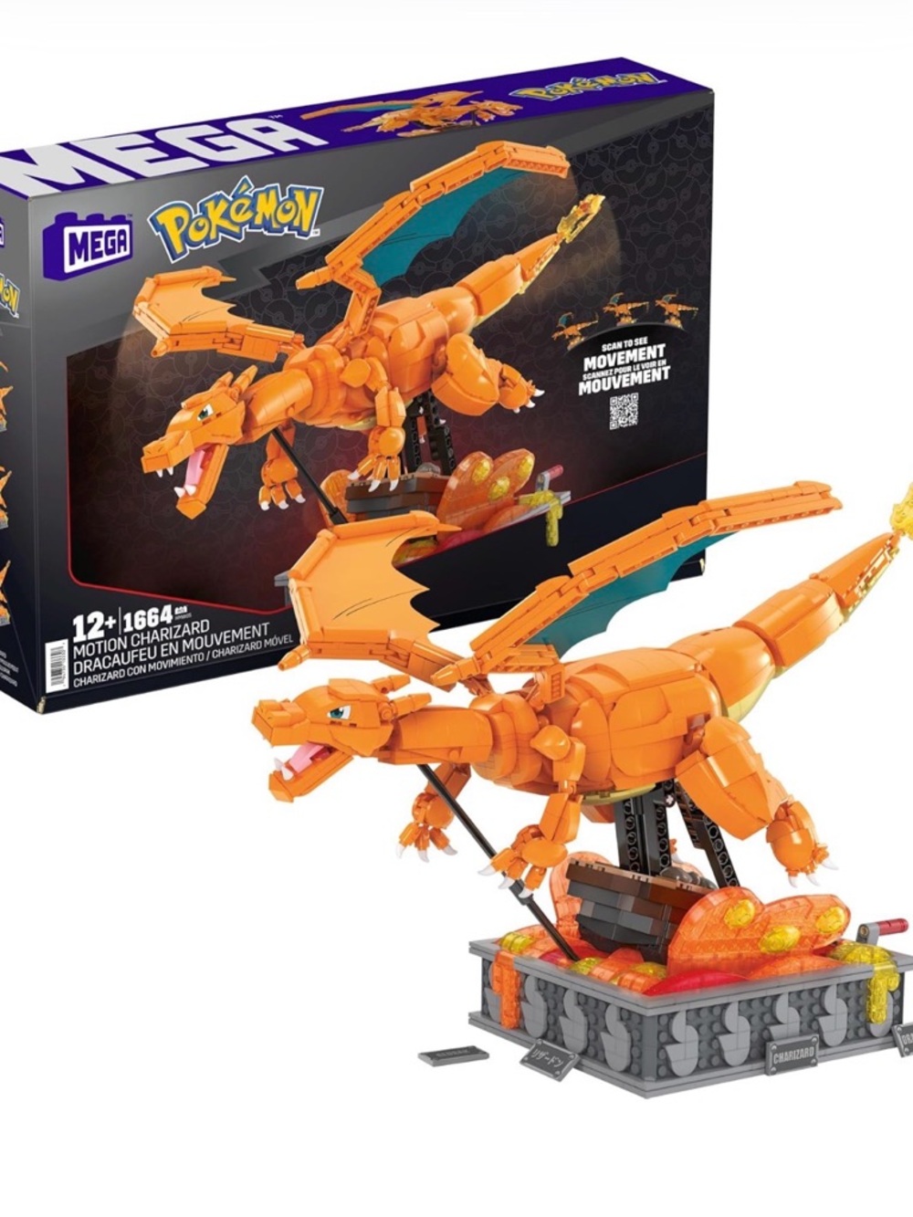 MEGA Pokémon Building Toys Set Motion Charizard with 1664 Pieces Age 12+